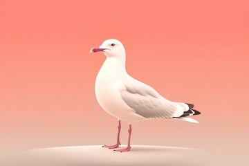 seagull on a coral background made by midjeorney