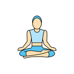 yoga pose icon. filled outline icon