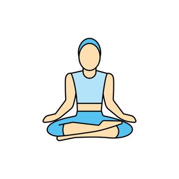 recommend clip art: yoga pose icon. filled outline icon