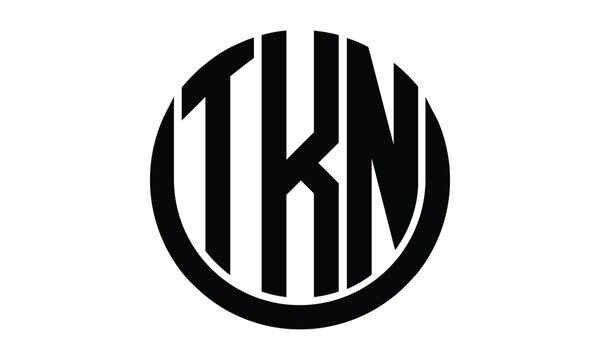 TKN shield in circle logo design vector template. lettermrk, wordmark, monogram symbol on white background.