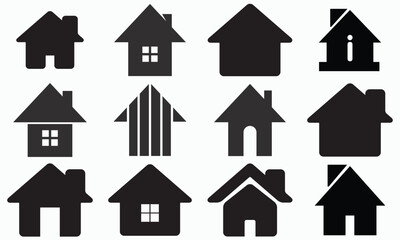 Houses icons set. Real estate.