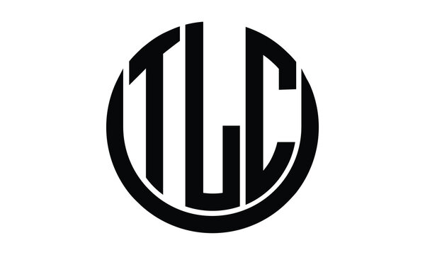 TLC shield in circle logo design vector template. lettermrk, wordmark, monogram symbol on white background.