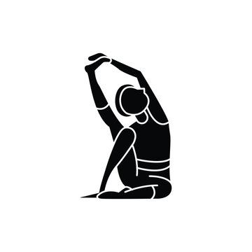 Yoga Pose Icon. Solid Icon