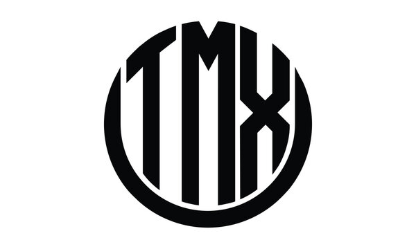 TMX shield in circle logo design vector template. lettermrk, wordmark, monogram symbol on white background.