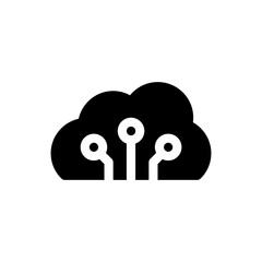 cloud server glyph icon