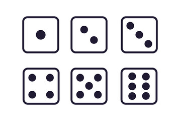 Simple Cube Dice Illustration Set 
