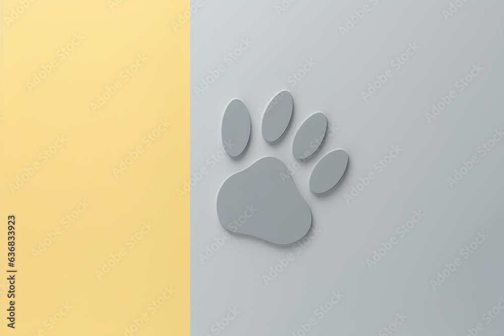 Wall mural white paw print made by midjeorney