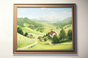 landscape with a window made by midjeorney