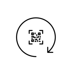 Qr code with renew symbol. Payment and rewards. Pixel perfect, editable stroke icon