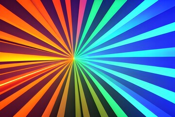 3d render, abstract multicolor spectrum background, bright orange blue neon rays and colorful glowing lines - obrazy, fototapety, plakaty