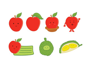 set of fruits and vegetables