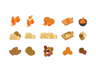 Set cute potato cartoon illustration