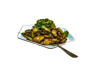 Delectable Mussel Delight on a Plate