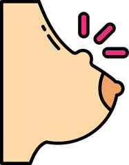 Breast cancer bump line icon