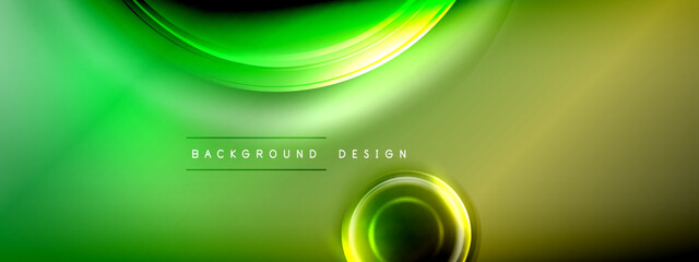 Circles lines and bubbles on bright glowing effect gradient with light and shadow effects. Dynamic interplay of light, shadow and depth. Futuristic and rhythmic technology design