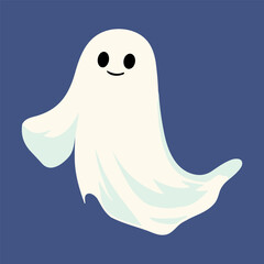 Cute Ghost character style, and flat design. Vector Illustrations for Halloween Day.