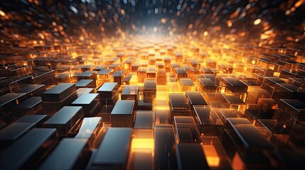 Obraz premium Realistic modern dark 3d random abstract object with cinematic color for background