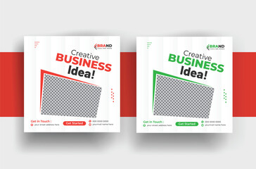 Business social media post design template and digital marketing webinar