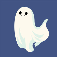 Cute Ghost character style, and flat design. Vector Illustrations for Halloween Day.