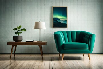 armchair in green living room with copy space living room with fireplace living room interior living room interior interior of a hotel interior of a room modern living room modern bedroom green empty