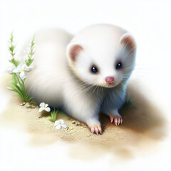 Digital illustration of a young Ferret