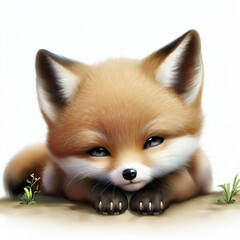 Obraz premium Digital illustration of a young Fox