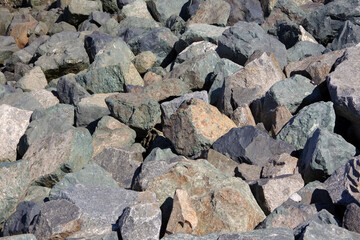 Large rocks of a protective seawall