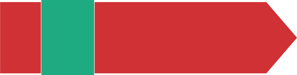 Digital png illustration of green rectangle on red arrow on transparent background