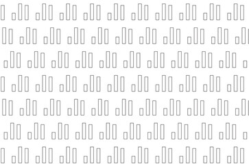 Fototapeta na wymiar Digital png illustration of three block graph repeated on transparent background