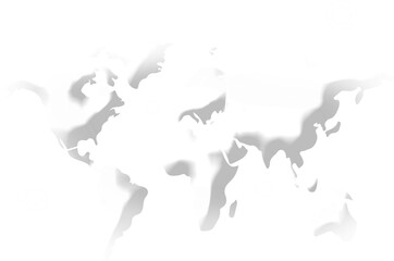 Digital png illustration of white world map with circular position markers on transparent background