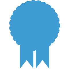 Digital png illustration of blue rosette on transparent background