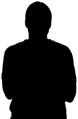 Digital png silhouette image of man with short hair on transparent background
