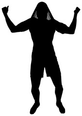 Digital png illustration of silhouette of man on transparent background