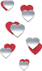Digital png illustration of heart symbols on transparent background