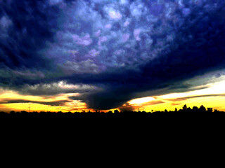 sunset over the field