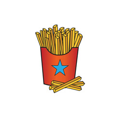 Yummy French Fries Icon Illustration Artwork