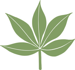 simplicity cannabis leaf freehand drawing