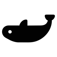 Majestic Sperm Whale Icon in Ocean Blue