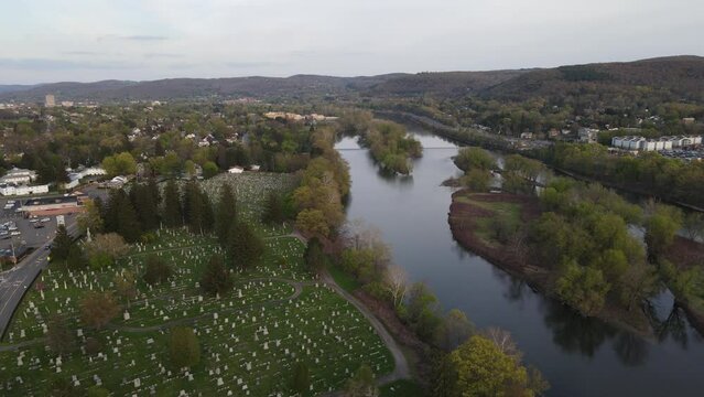 Aerial view of Binghamton's Susquehanna River