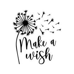 Fototapete Positive Typografie Make a wish, inspiration quotes lettering. Calligraphy graphic design sign element. Vector Hand written style Quote design letter element
