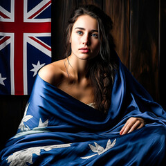 portrait of a woman with New Zealand flag