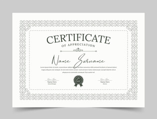 Clean Certificate of Appreciation template. Cool geometric design, certificate of achievement template