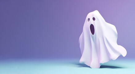 Cute ghost on a purple background