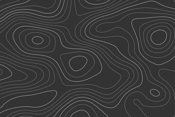 Black and white wavy paper curve relief abstract topographic map background. Geographic mountain relief. Topographic map lines, contour background. Abstract wave lines background.