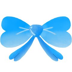 blue bow isolated on white background