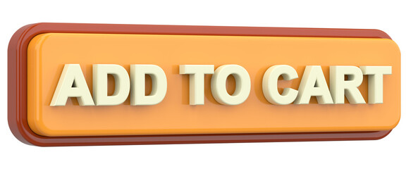 Add to cart button. 3D illustration.