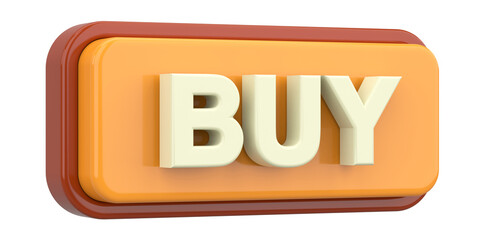 Buy button. 3D button. 3D illustration.