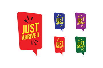 set of sale labels,Vector Illustration, Just Arrived Label. Modern label Web Banner, Collection