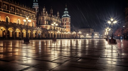Fototapeta na wymiar Main Market Square in Krakow