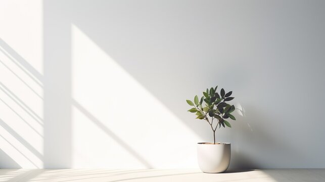おしゃれな影と観葉植物の背景素材01